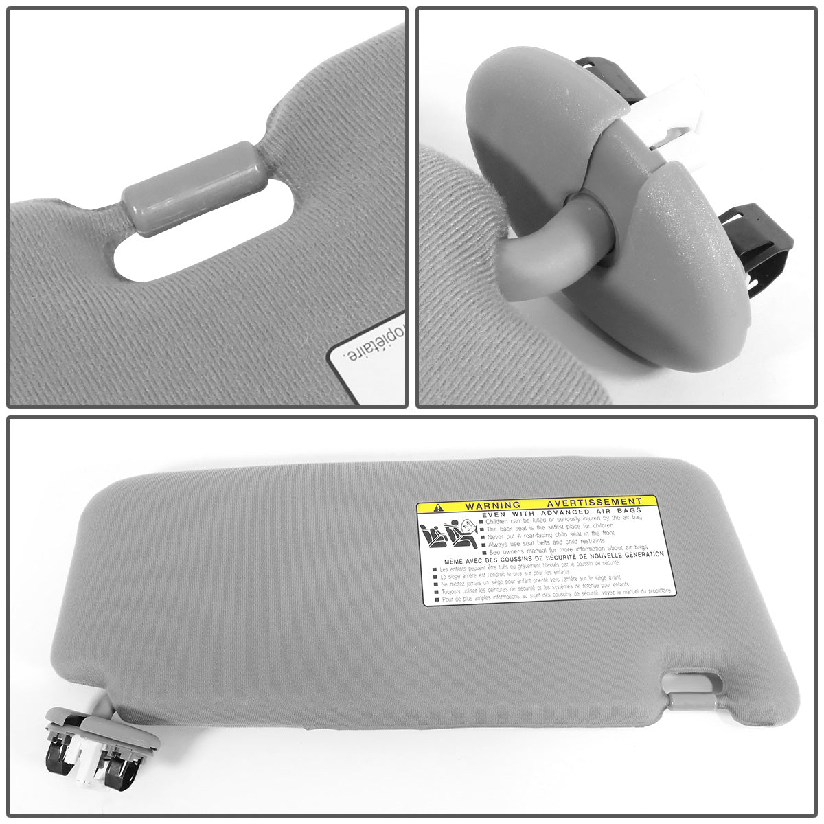 nan SUN VISOR - 07-11 TOYOTA CAMRY - FITS ILLUMINATED MODELS - DRIVER SIDE - GRAY