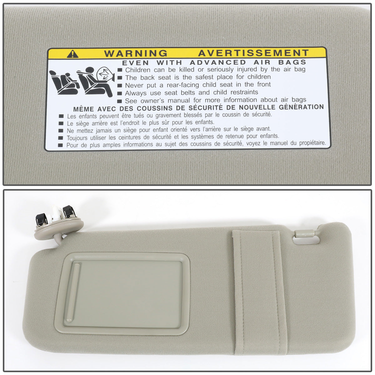 nan SUN VISOR - 07-11 TOYOTA CAMRY - FITS ILLUMINATED MODELS - DRIVER SIDE - BEIGE