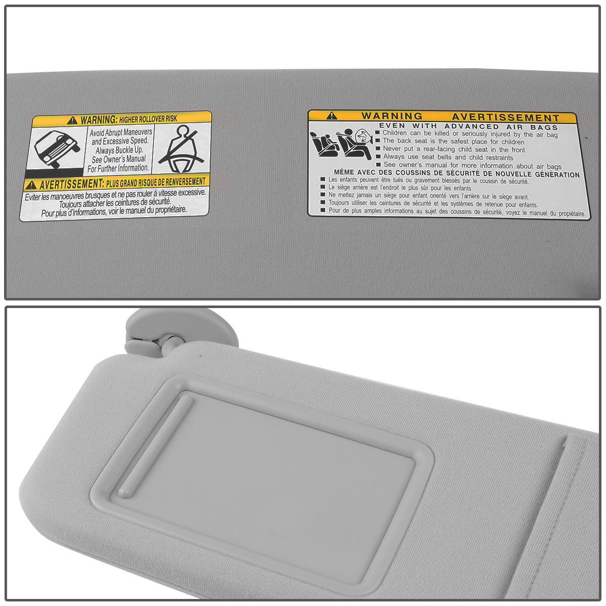 nan SUN VISOR - 09-16 TOYOTA VENZA - FITS ILLUMINATED MODELS - DRIVER SIDE - GRAY