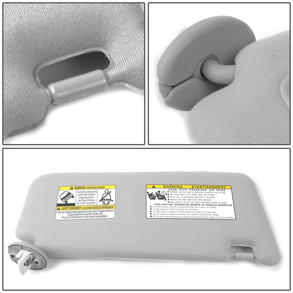 nan SUN VISOR - 09-16 TOYOTA VENZA - FITS ILLUMINATED MODELS - DRIVER SIDE - GRAY