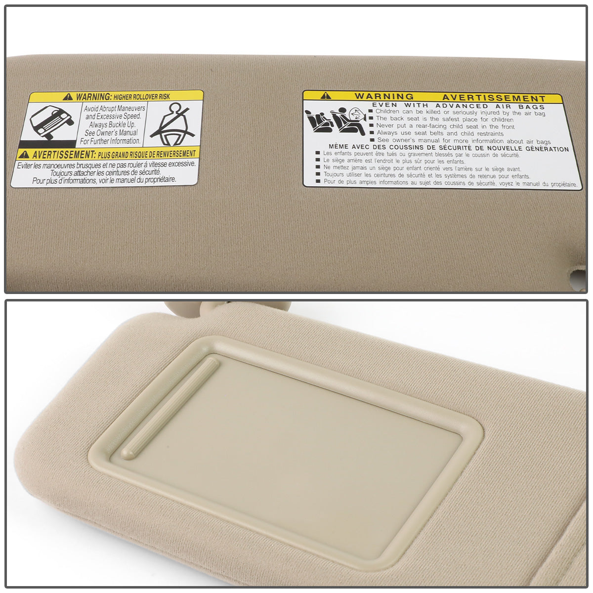 nan SUN VISOR - 09-16 TOYOTA VENZA - FITS ILLUMINATED MODELS - DRIVER SIDE - BEIGE