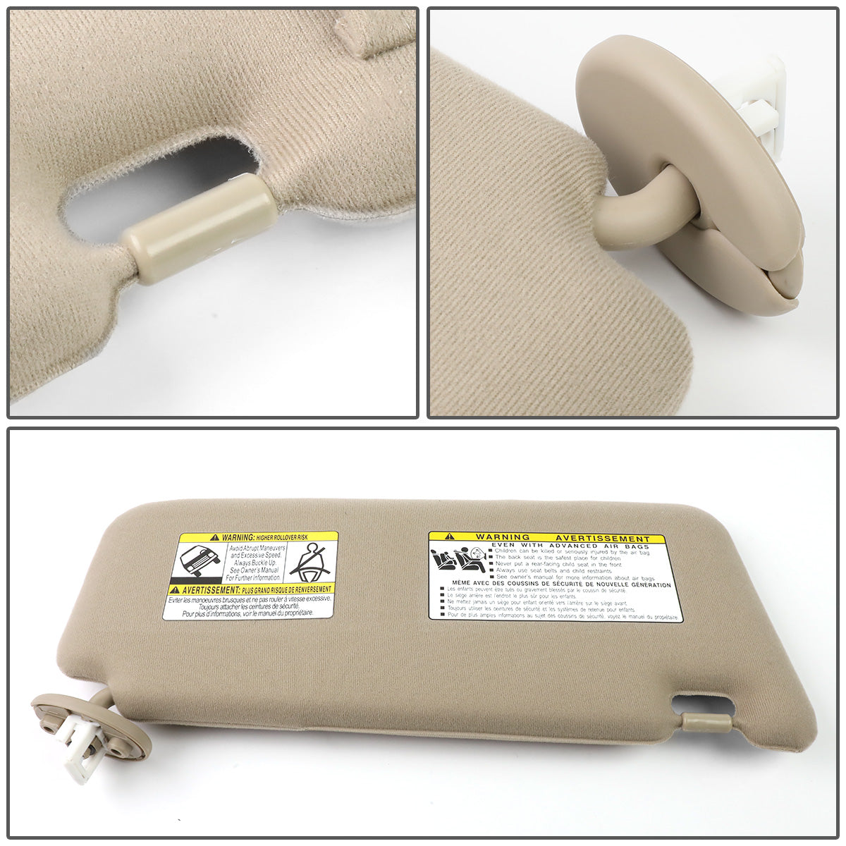 nan SUN VISOR - 09-16 TOYOTA VENZA - FITS ILLUMINATED MODELS - DRIVER SIDE - BEIGE