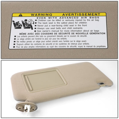 nan SUN VISOR - 09-16 TOYOTA VENZA - FITS ILLUMINATED MODELS - PASSENGER SIDE - BEIGE