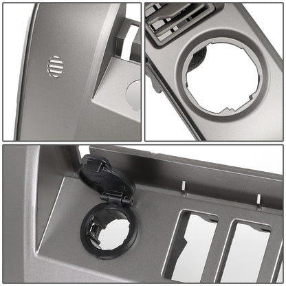 nan A/C CENTER CONSOLE BEZEL - 04-06 NISSAN TITAN SE, XE / 05-06 NISSAN ARMADA SE - FITS MODELS BUILT FROM OCTOBER 2003 THRU AUGUST 2006 - W/ CENTER SPEAKER - GRAY