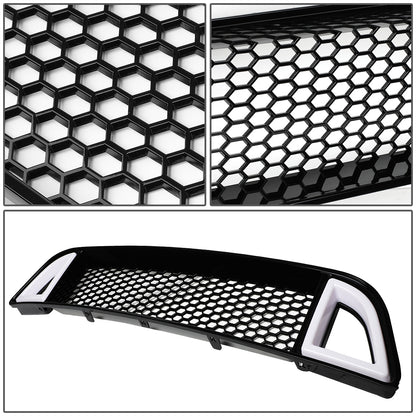 nan GRILLE - 13-14 FORD MUSTANG - FITS MODELS WITHOUT FOG LAMPS, PONY, OR APPEARANCE PACKAGE - HONEYCOMB MESH - LED DRL - BLACK