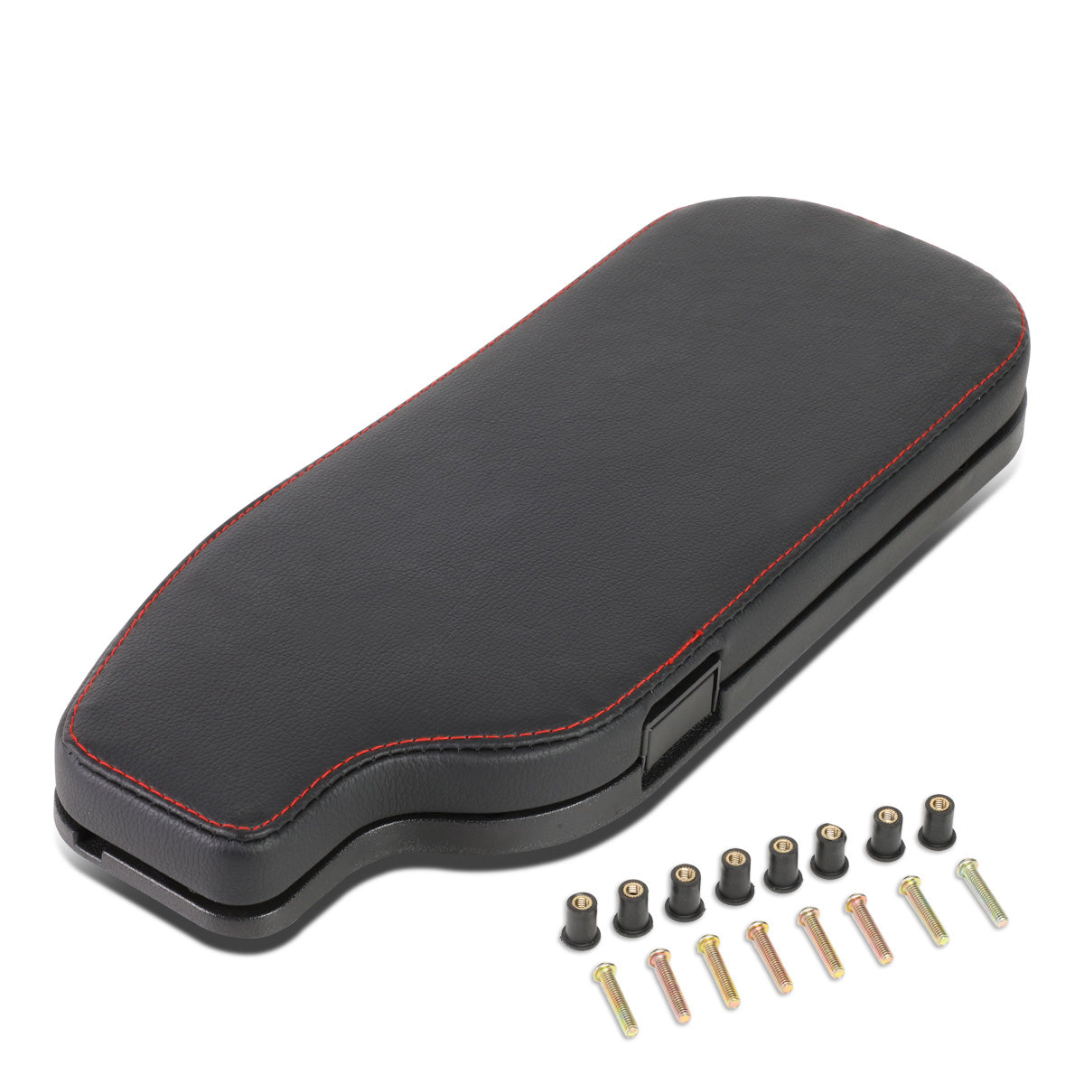 nan CENTER CONSOLE LID - 13-20 SUBARU BRZ / 17-20 TOYOTA 86 / 13-16 SCION FRS - FITS LEFT HAND DRIVE MODELS - DRILLING INTO CENTER CONSOLE IS REQUIRED FOR INSTALLATION - BLACK W/ RED STITCHING