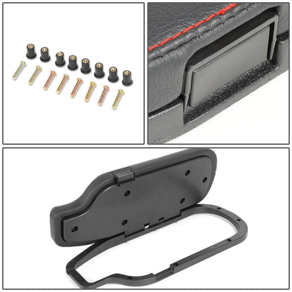 nan CENTER CONSOLE LID - 13-20 SUBARU BRZ / 17-20 TOYOTA 86 / 13-16 SCION FRS - FITS LEFT HAND DRIVE MODELS - DRILLING INTO CENTER CONSOLE IS REQUIRED FOR INSTALLATION - BLACK W/ RED STITCHING