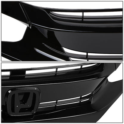 nan FRONT BUMPER GRILLE - 16-18 HONDA CIVIC 2/4-DR / 16-21 HONDA CIVIC SI, HATCHBACK, TYPE-R - BLACK