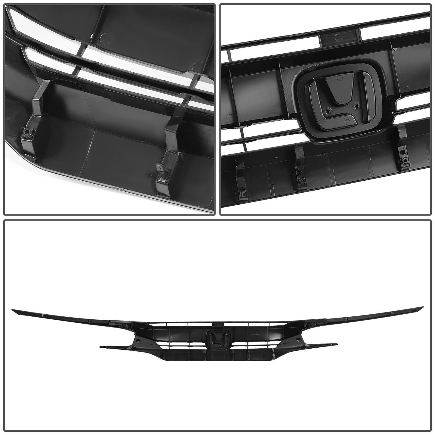 nan FRONT BUMPER GRILLE - 16-18 HONDA CIVIC 2/4-DR / 16-21 HONDA CIVIC SI, HATCHBACK, TYPE-R - BLACK