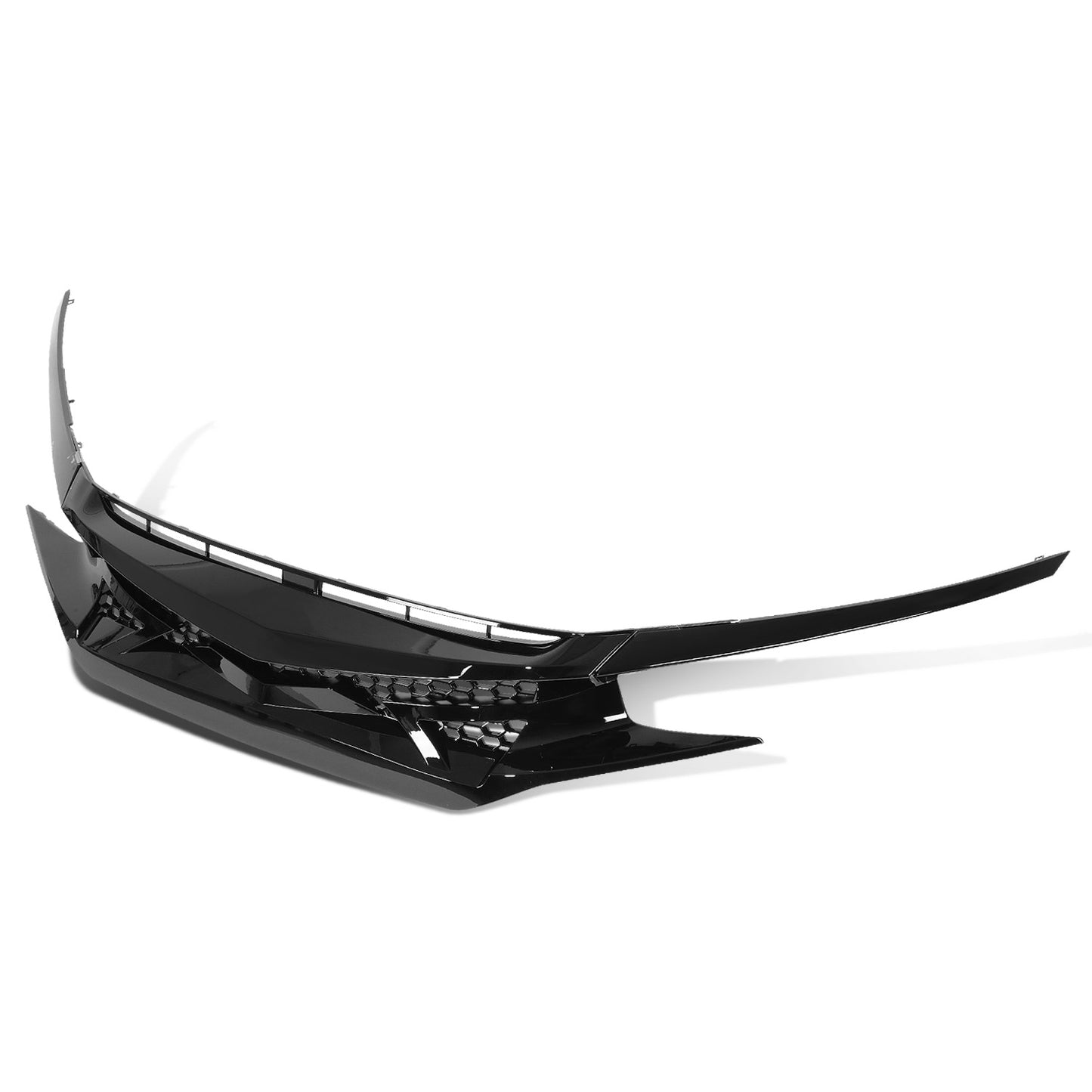 nan FRONT BUMPER GRILLE - 16-18 HONDA CIVIC 2/4-DR / 16-21 HONDA CIVIC SI, HATCHBACK, TYPE-R - HONEYCOMB MESH - BLACK