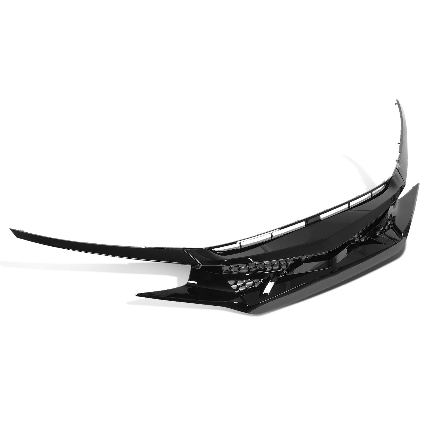 nan FRONT BUMPER GRILLE - 16-18 HONDA CIVIC 2/4-DR / 16-21 HONDA CIVIC SI, HATCHBACK, TYPE-R - HONEYCOMB MESH - BLACK