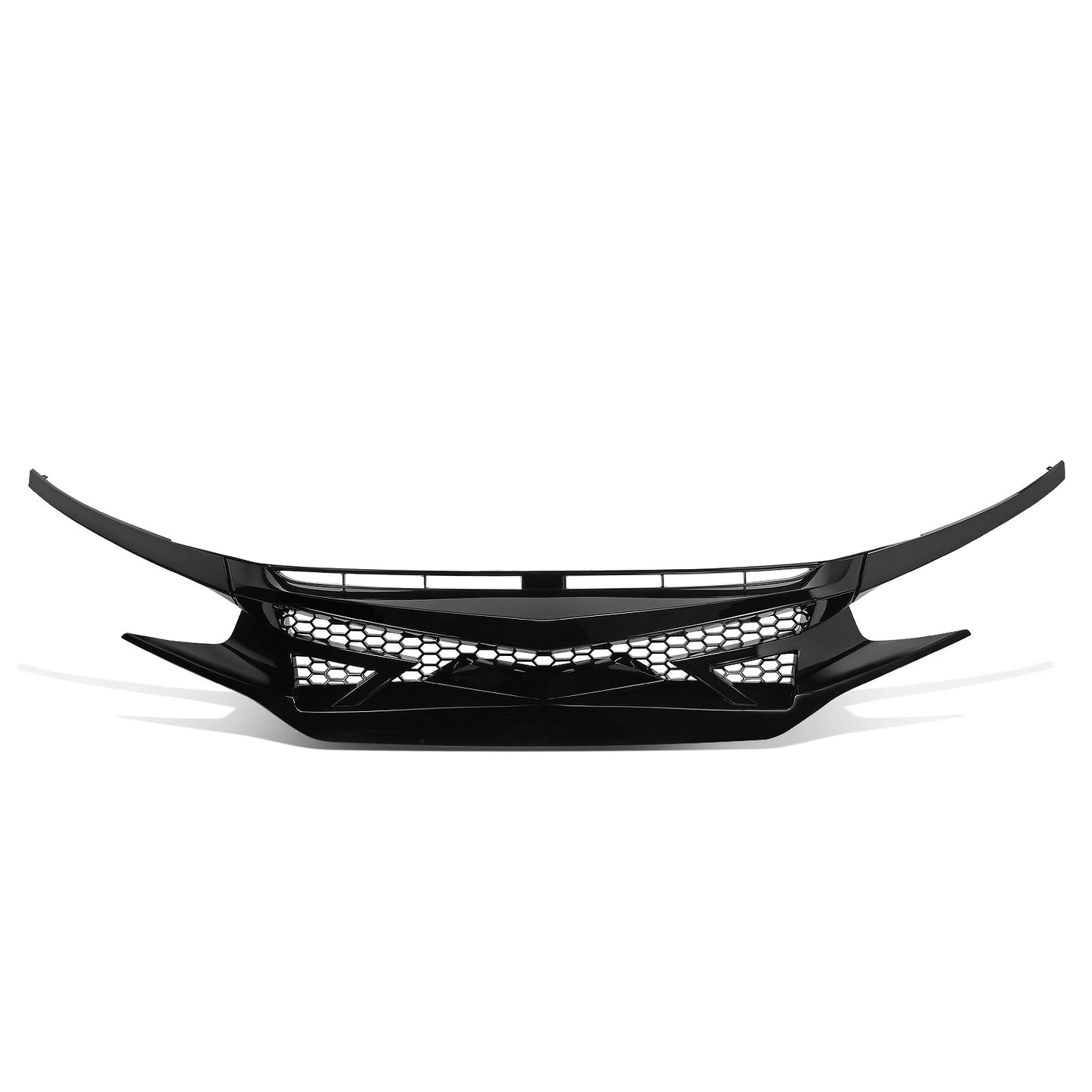 nan FRONT BUMPER GRILLE - 16-18 HONDA CIVIC 2/4-DR / 16-21 HONDA CIVIC SI, HATCHBACK, TYPE-R - HONEYCOMB MESH - BLACK