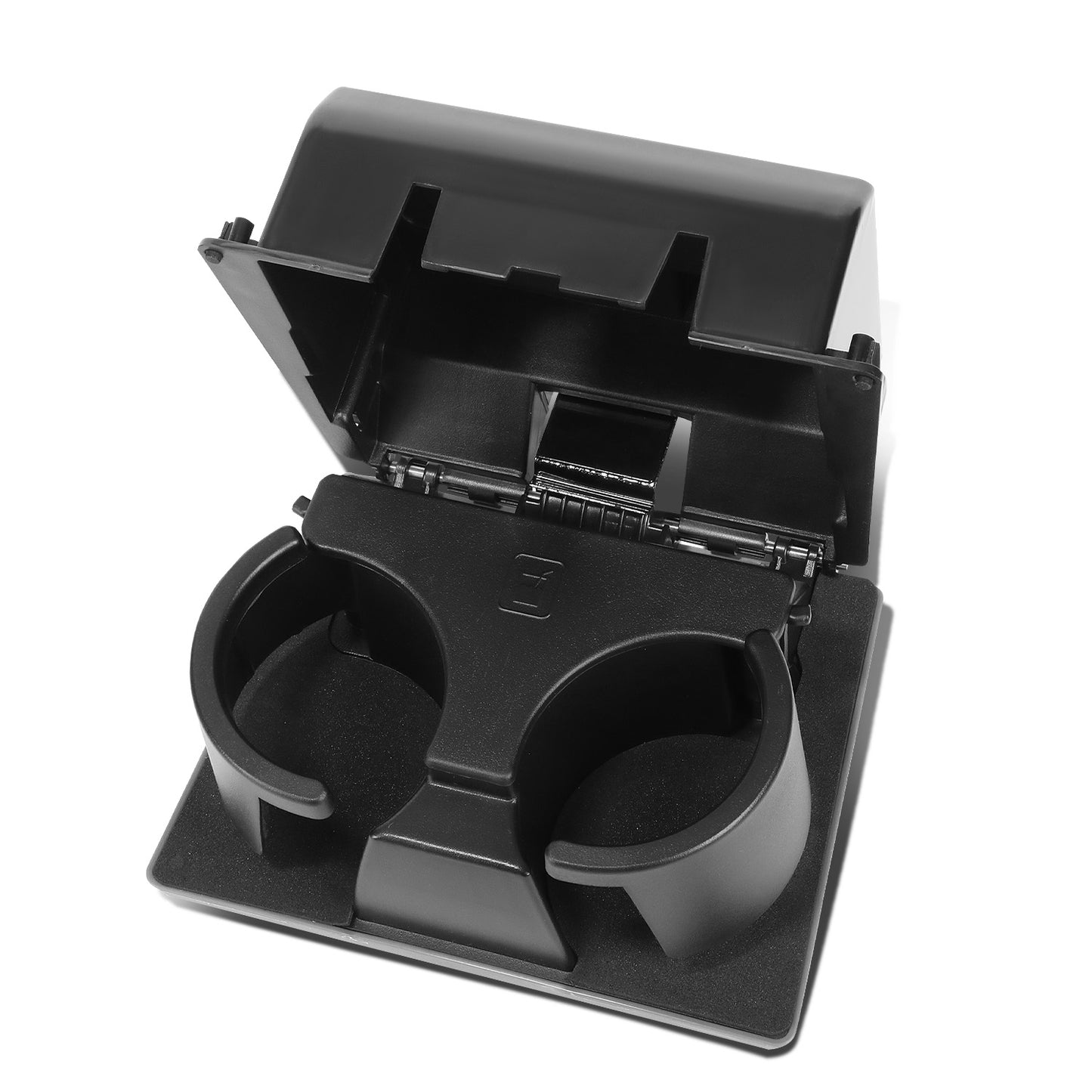 nan DASH BOARD CUP HOLDER INSERT - 08-16 FORD F-250, F-350, F-450, F-550 SUPER DUTY - TEXTURED - GRAY / BLACK