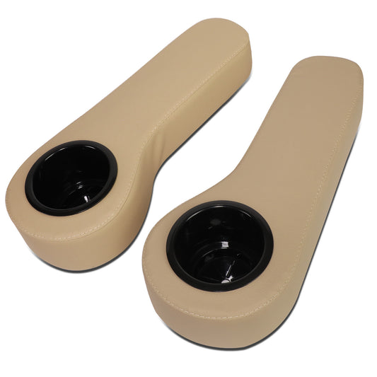 nan SEAT CUP HOLDER / ARMREST - EZGO/CLUB CAR/YAMAHA GOLF CARTS - FITS MODELS WITH1" WIDE SQUARE TUBE RAILS IN THE REAR SEATS - BROWN