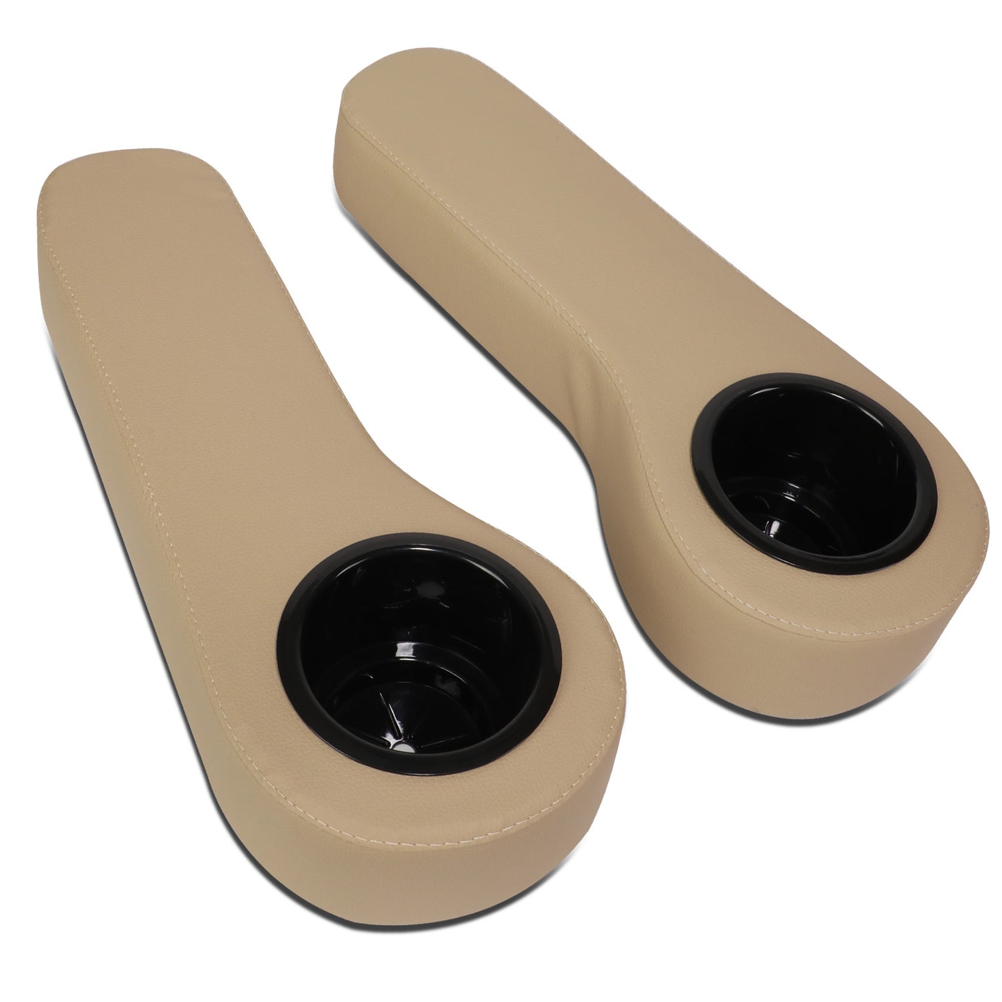 nan SEAT CUP HOLDER / ARMREST - EZGO/CLUB CAR/YAMAHA GOLF CARTS - FITS MODELS WITH1" WIDE SQUARE TUBE RAILS IN THE REAR SEATS - BROWN