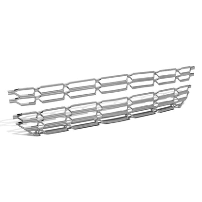 nan GRILLE OVERLAY INSERT - 2PCS - 16-18 CHEVY SILVERADO 1500 - FITS FACTORY STYLE HONEYCOMB GRILLE - CHROME