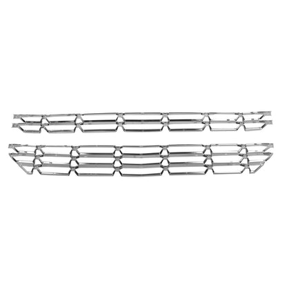 nan GRILLE OVERLAY INSERT - 2PCS - 16-18 CHEVY SILVERADO 1500 - FITS FACTORY STYLE HONEYCOMB GRILLE - CHROME