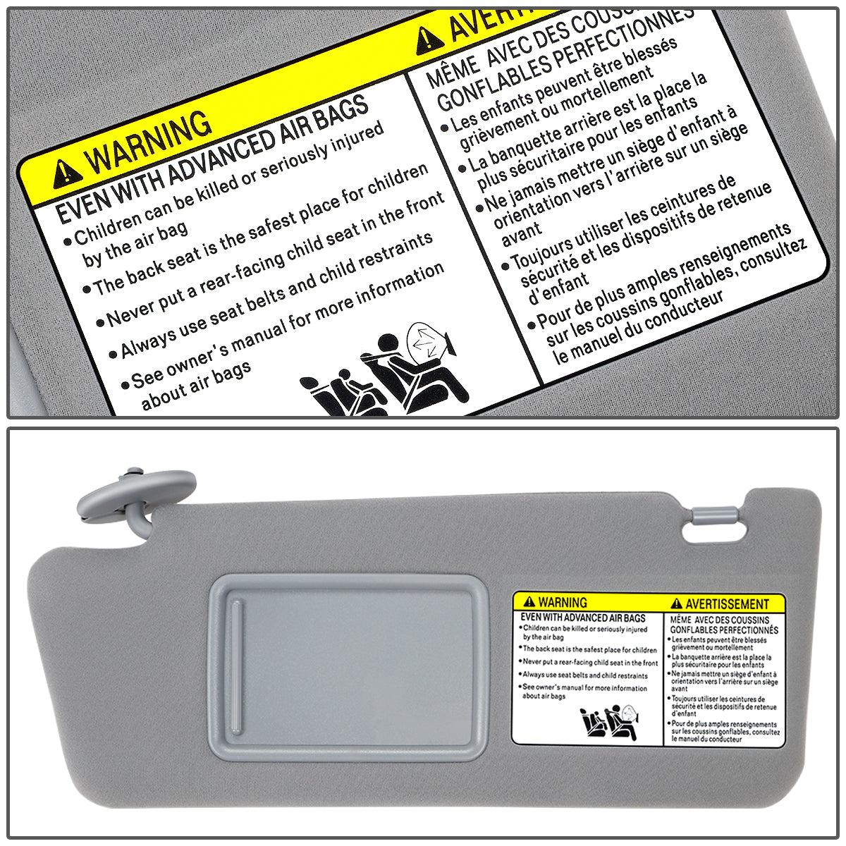 nan SUN VISOR - 05-11 TOYOTA TACOMA - MEDIUM GREY