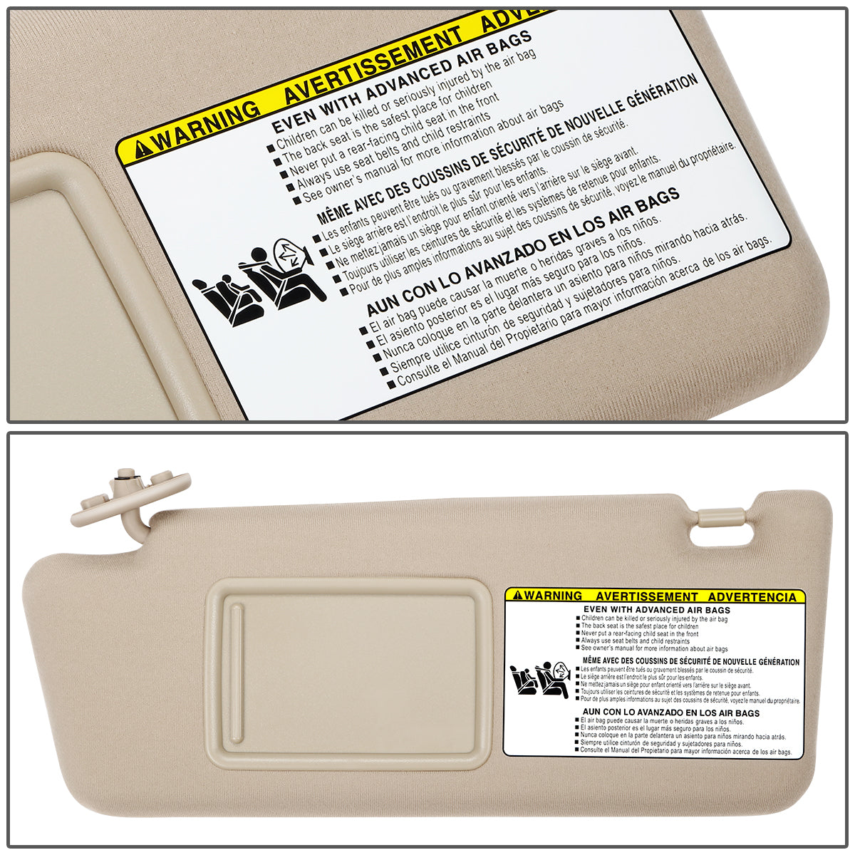 nan SUN VISOR - 05-15 TOYOTA TACOMA DOUBLE CAB (CREW CAB) - BEIGE / TAN