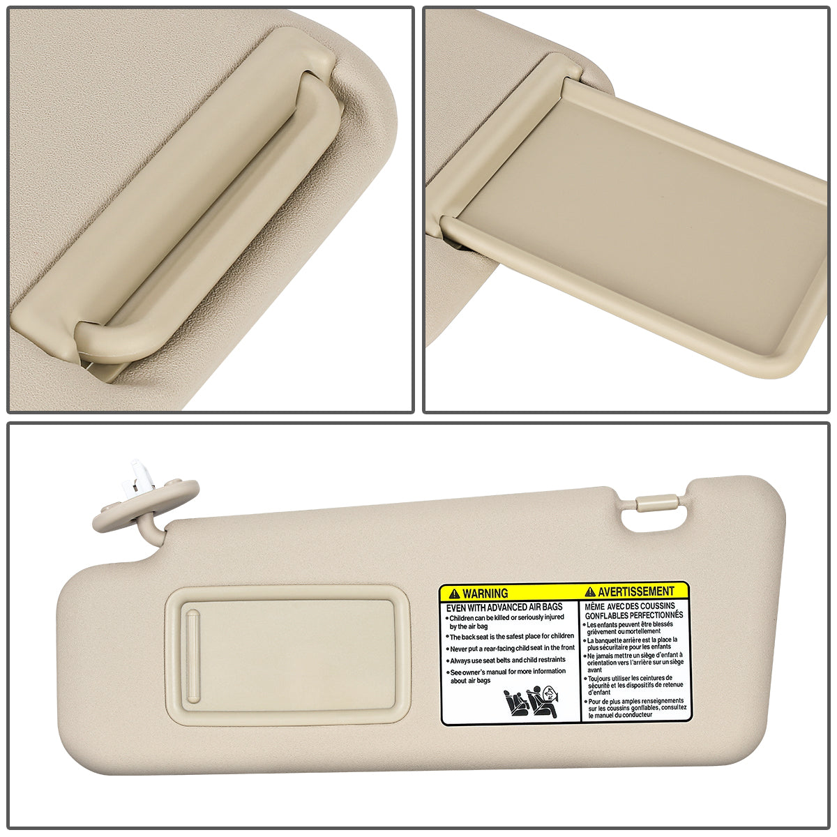 nan SUN VISOR - 10-13 TOYOTA HIGHLANDER - FITS MODELS WITH SUN ROOF ONLY - BEIGE / TAN