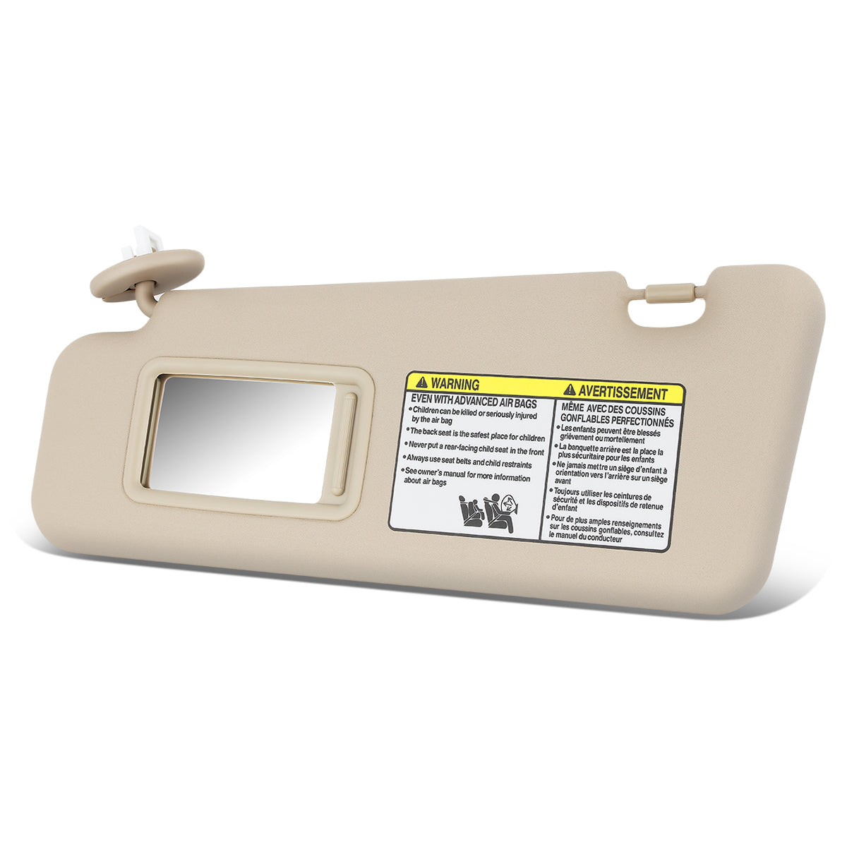 nan SUN VISOR - 08-13 TOYOTA HIGHLANDER - FITS MODELS WITH VISOR EXTENSION - BEIGE / TAN