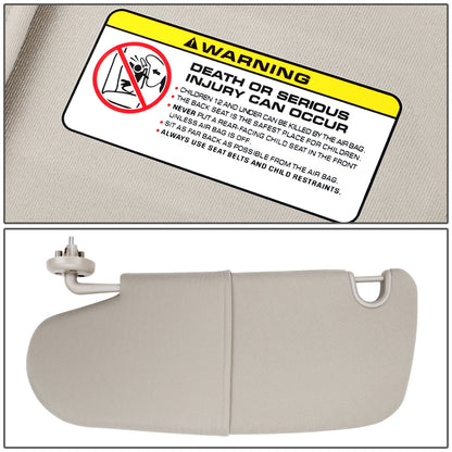 nan SUN VISOR - 06-08 DODGE RAM 1500/06-10 DODGE RAM 2500/06-10 DODGE RAM 3500 - ONLY FITS MODELS WITHOUT OVERHEAD CONSOLE - GRAY