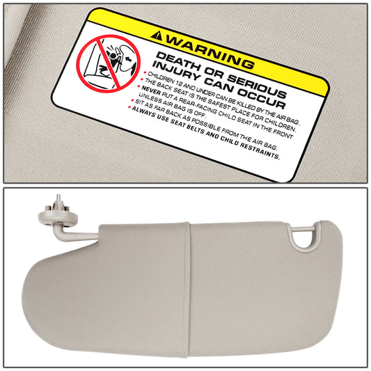 nan SUN VISOR - 06-08 DODGE RAM 1500/06-10 DODGE RAM 2500/06-10 DODGE RAM 3500 - ONLY FITS MODELS WITHOUT OVERHEAD CONSOLE - GRAY