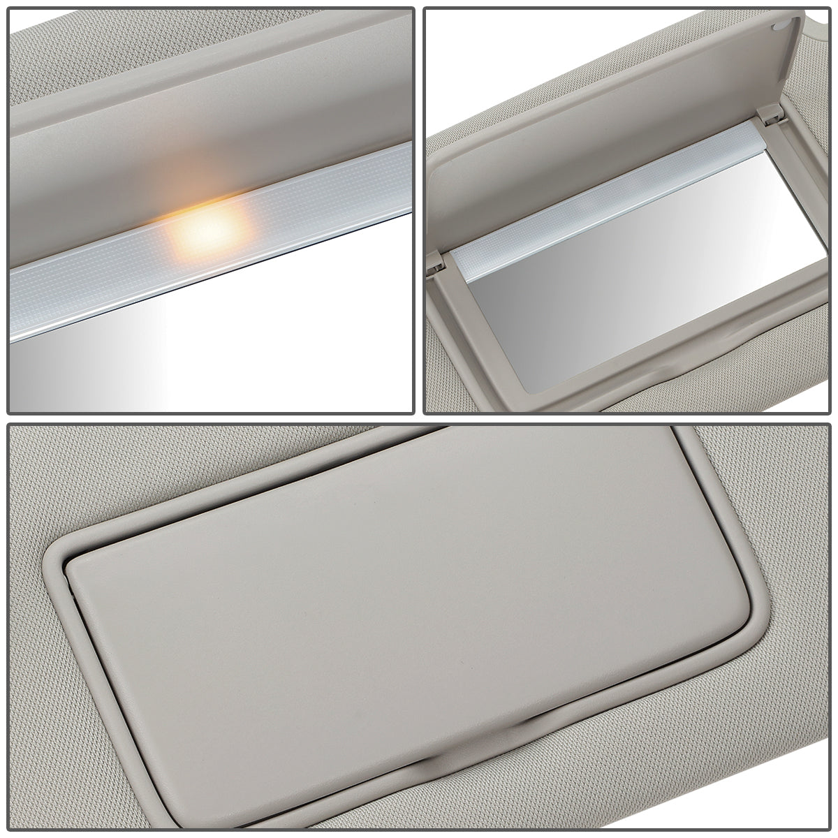 nan SUN VISOR - 13-18 NISSAN ALTIMA - FITS MODELS WITH LIGHTED MIRROR - GRAY