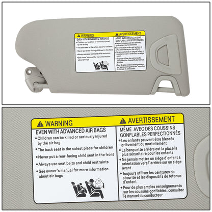 nan SUN VISOR - 13-18 NISSAN ALTIMA - FITS MODELS WITH LIGHTED MIRROR - GRAY