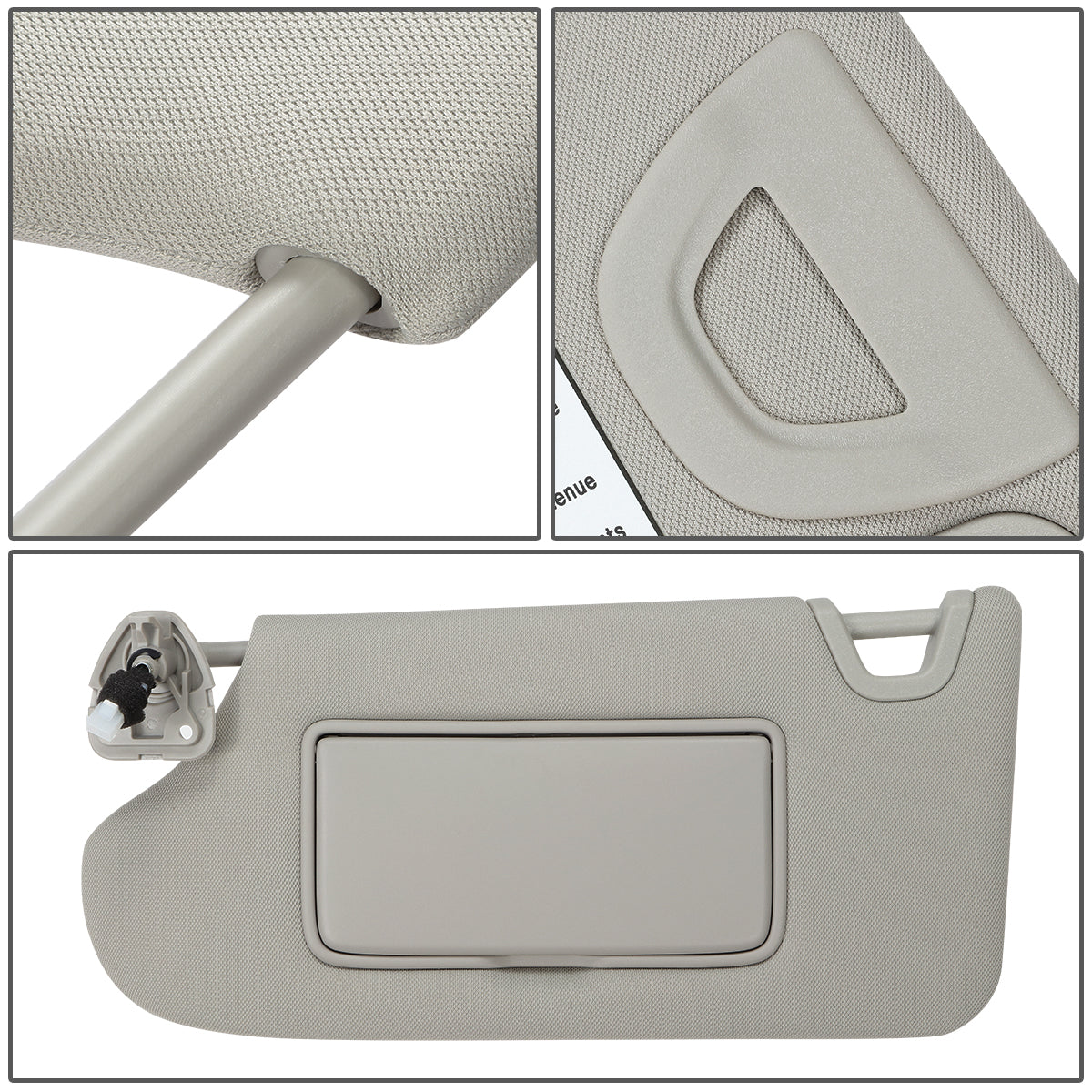 nan SUN VISOR - 13-18 NISSAN ALTIMA - FITS MODELS WITH LIGHTED MIRROR - GRAY
