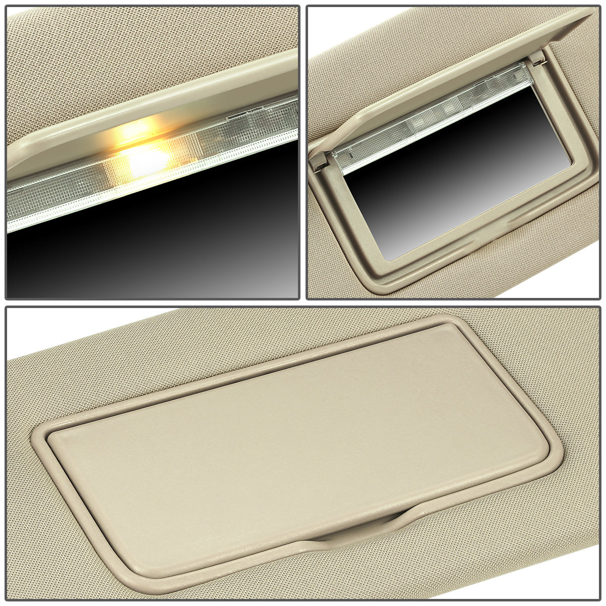 nan SUN VISOR - 13-18 NISSAN ALTIMA - FITS MODELS WITH LIGHTED MIRROR - BEIGE / TAN