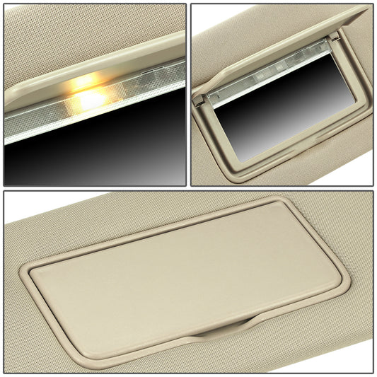 nan SUN VISOR - 13-18 NISSAN ALTIMA - FITS MODELS WITH LIGHTED MIRROR - BEIGE / TAN