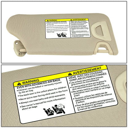 nan SUN VISOR - 13-18 NISSAN ALTIMA - FITS MODELS WITH LIGHTED MIRROR - BEIGE / TAN