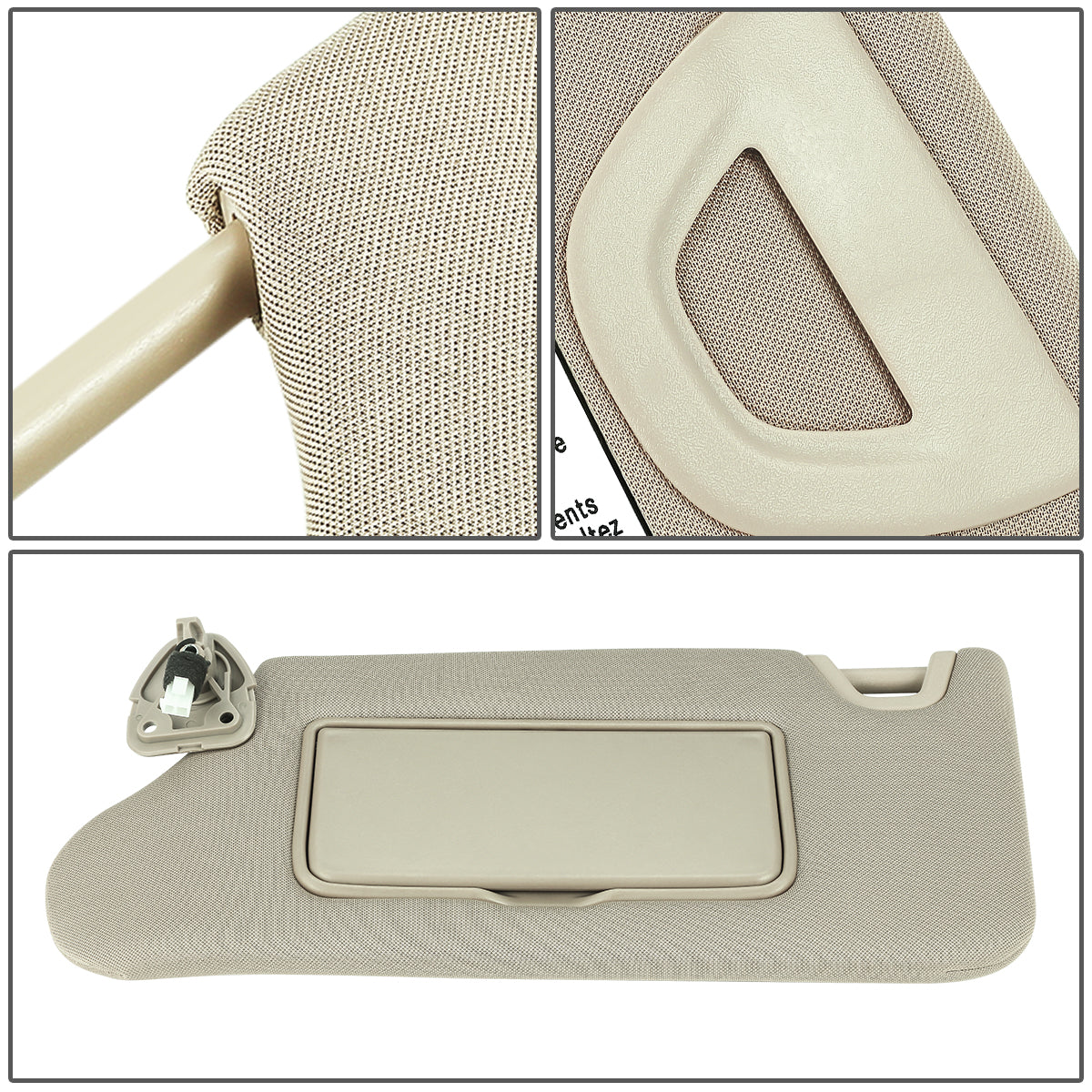 nan SUN VISOR - 13-18 NISSAN ALTIMA - FITS MODELS WITH LIGHTED MIRROR - BEIGE / TAN