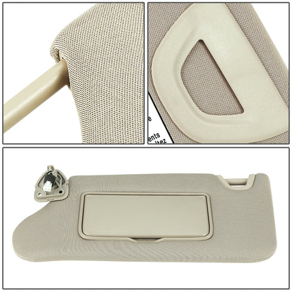 nan SUN VISOR - 13-18 NISSAN ALTIMA - FITS MODELS WITH LIGHTED MIRROR - BEIGE / TAN
