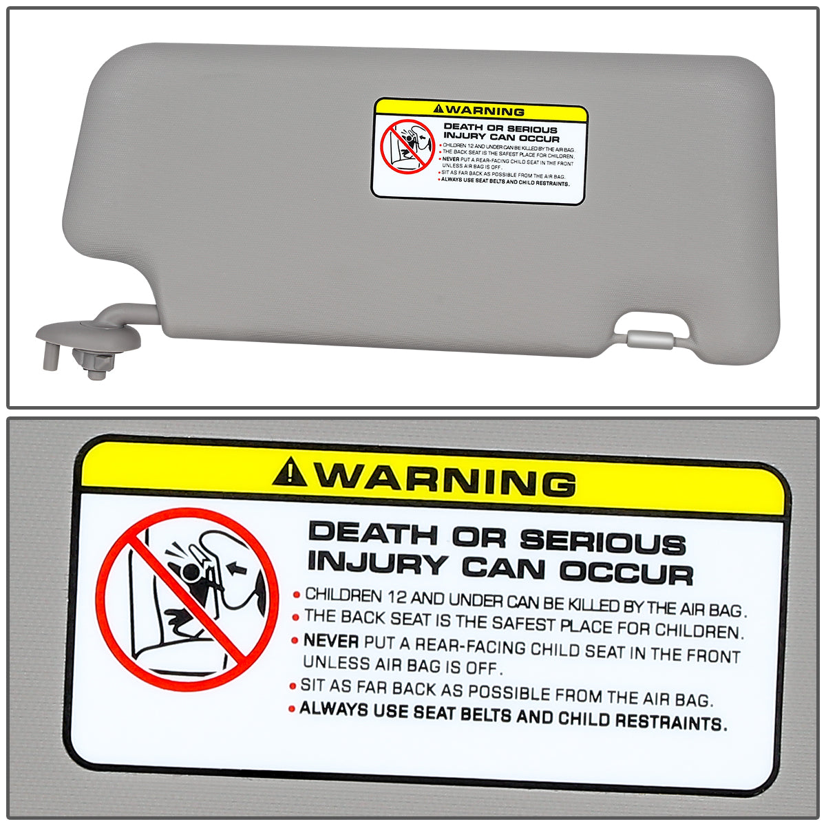 nan SUN VISOR - 12-15 HONDA CIVIC - CLEAR GRAY