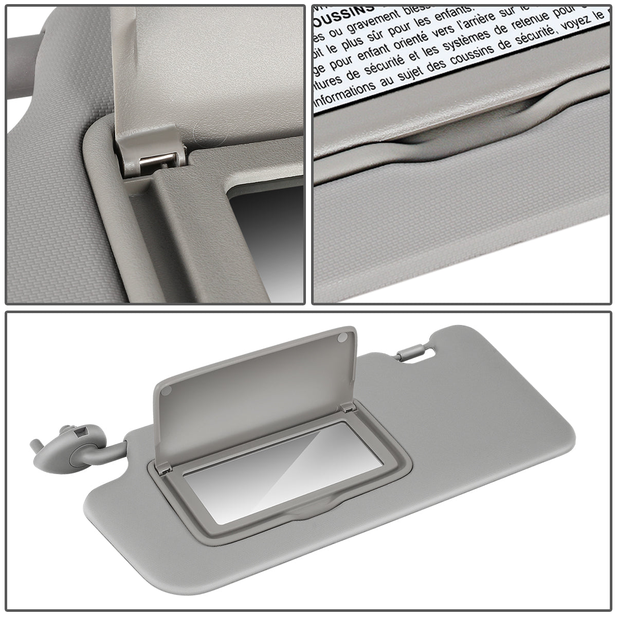 nan SUN VISOR - 12-15 HONDA CIVIC - CLEAR GRAY