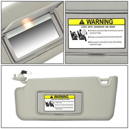 nan SUN VISOR - 08-10 HONDA ACCORD/10-11 HONDA ACCORD CROSSTOUR - WARM GREY