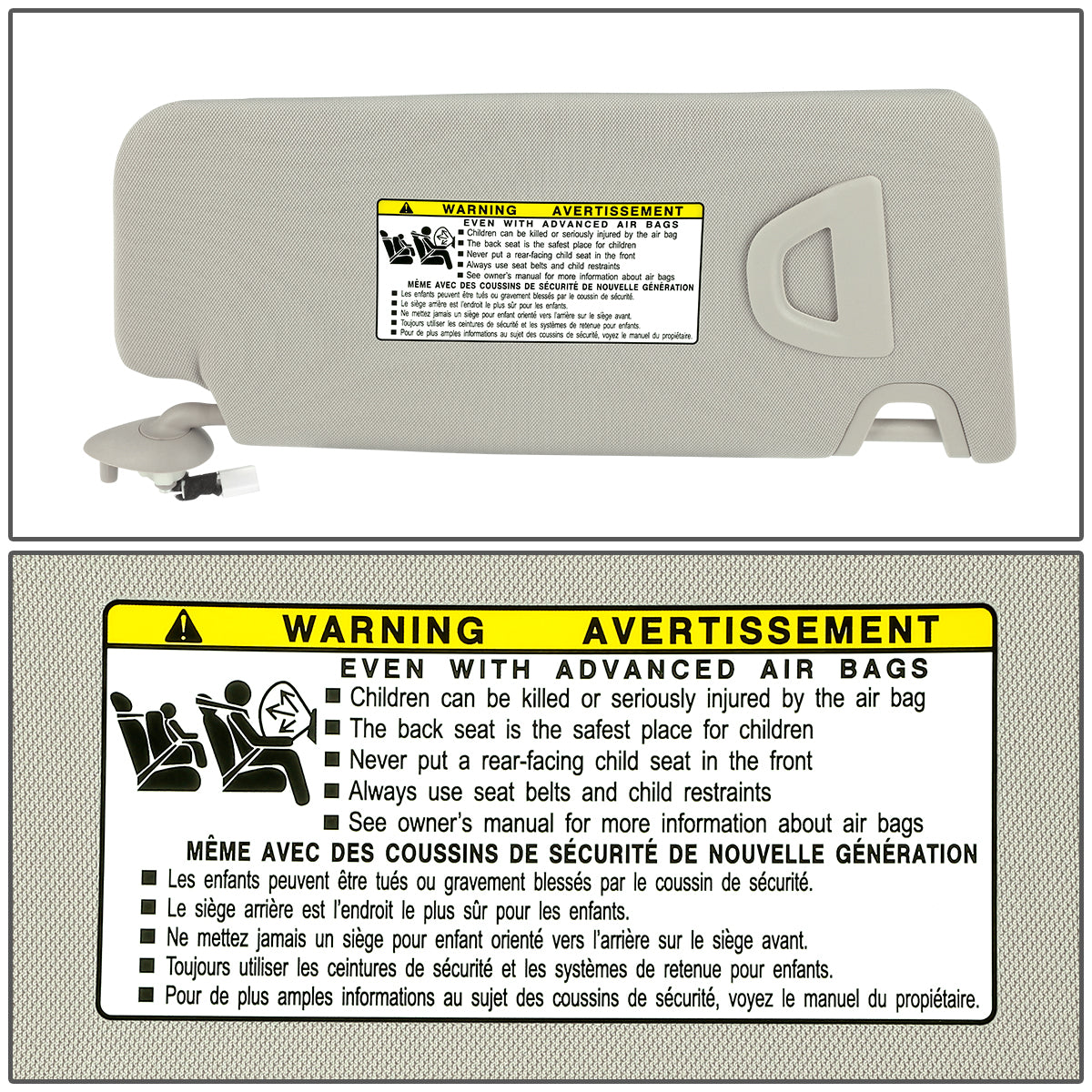 nan SUN VISOR - 08-10 HONDA ACCORD/10-11 HONDA ACCORD CROSSTOUR - WARM GREY