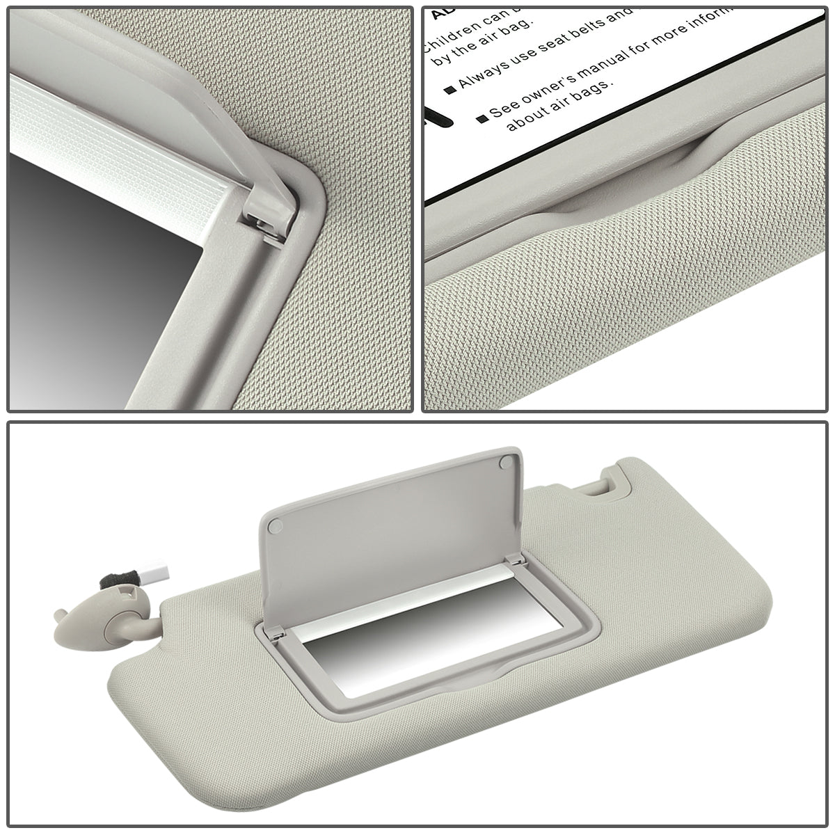 nan SUN VISOR - 08-10 HONDA ACCORD/10-11 HONDA ACCORD CROSSTOUR - WARM GREY