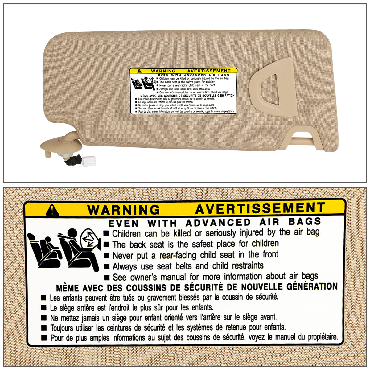 nan SUN VISOR - 08-12 HONDA ACCORD - TAN