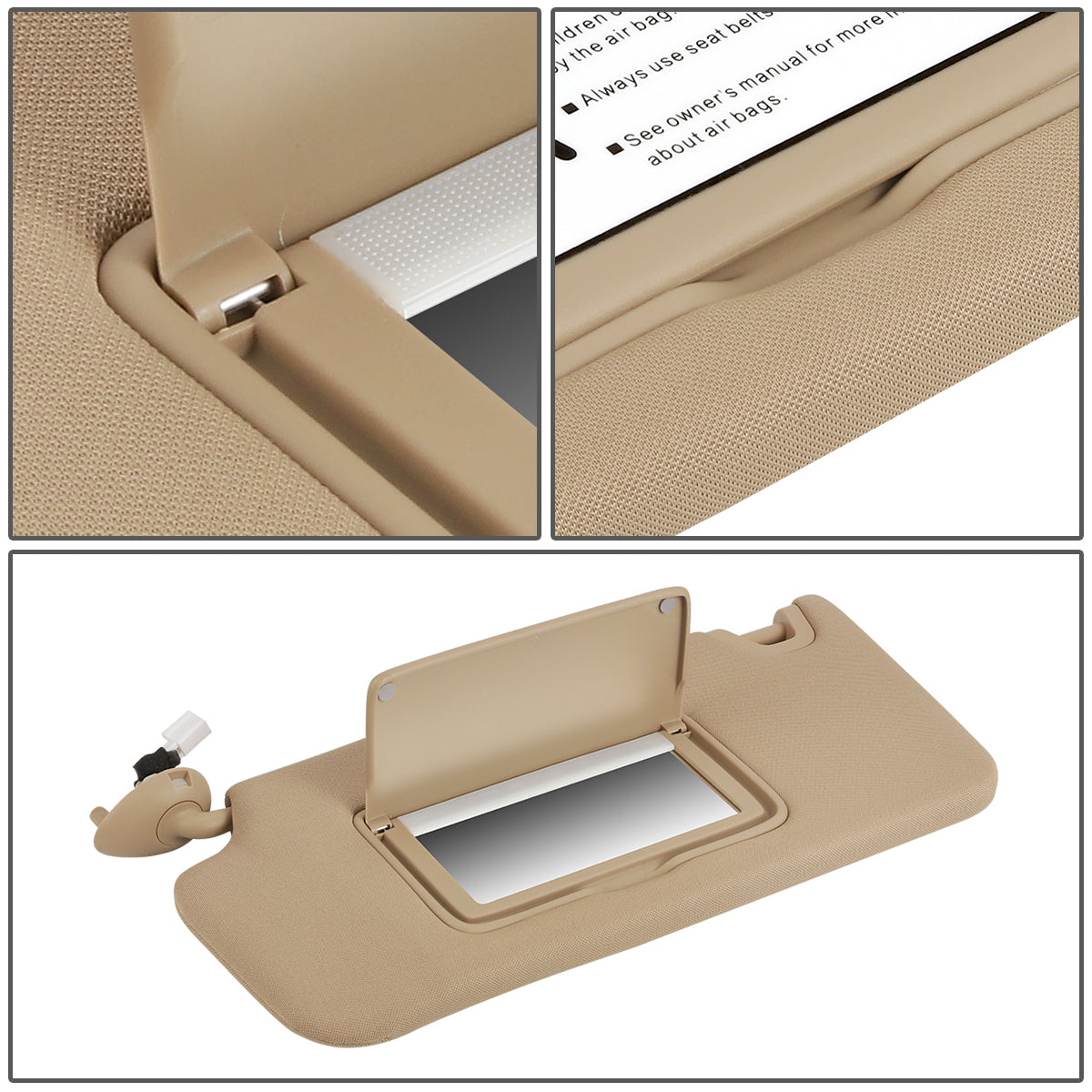 nan SUN VISOR - 08-12 HONDA ACCORD - TAN
