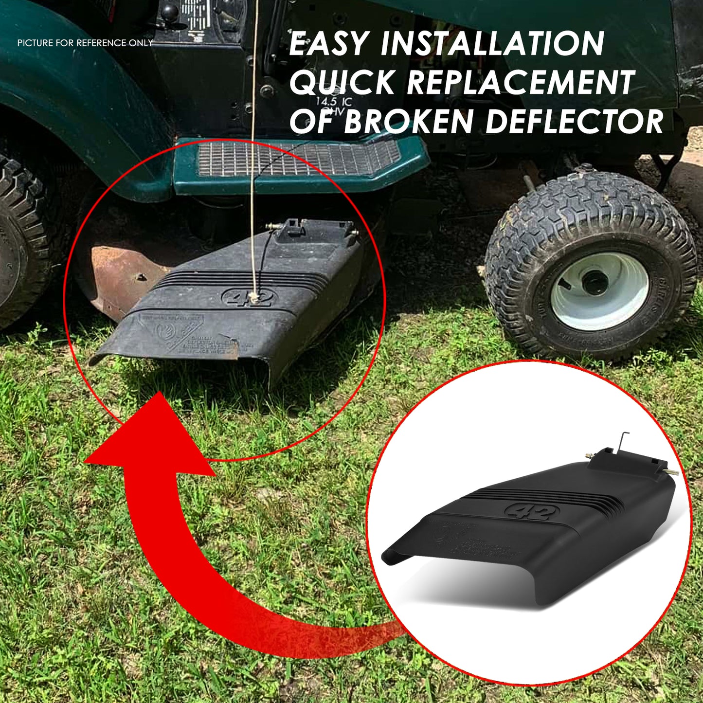 nan GUIDE PLATE - NEW 42" DEFLECTOR SHIELD W/MOUNTING HARDWARE 130968 532130968 FOR CRAFTSMAN