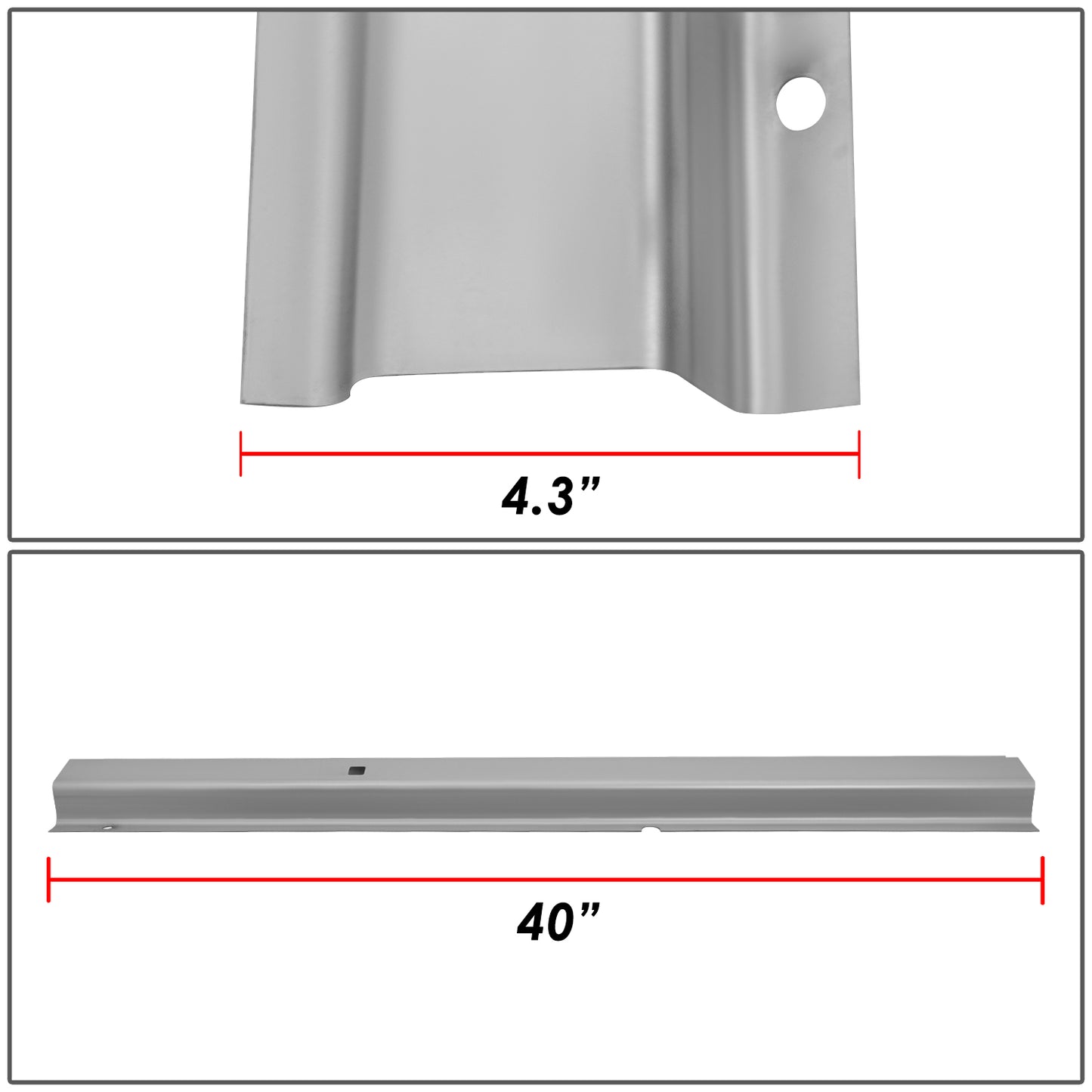 nan ROCKER PANELS - 00-05 FORD EXCURSION - CUTTING / TRIMMING / WELDING REQUIRED FOR INSTALLATION - STAMPED STEEL - BARE METALLIC