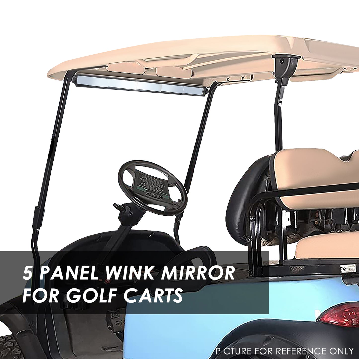 nan GOLF CART MIRRORS - EZGO, CLUB CARS AND YAMAHA GOLF CARTS - ABS PLASTIC / GLASS - TEXTURED BLACK