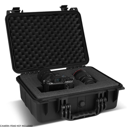 nan CARRYING CASES - 14-3/4" W X 10-1/2" X 5" - POLYPROPYLENE / RUBBER / FOAM - MATTE BLACK