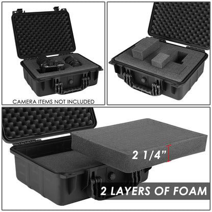 nan CARRYING CASES - 14-3/4" W X 10-1/2" X 5" - POLYPROPYLENE / RUBBER / FOAM - MATTE BLACK