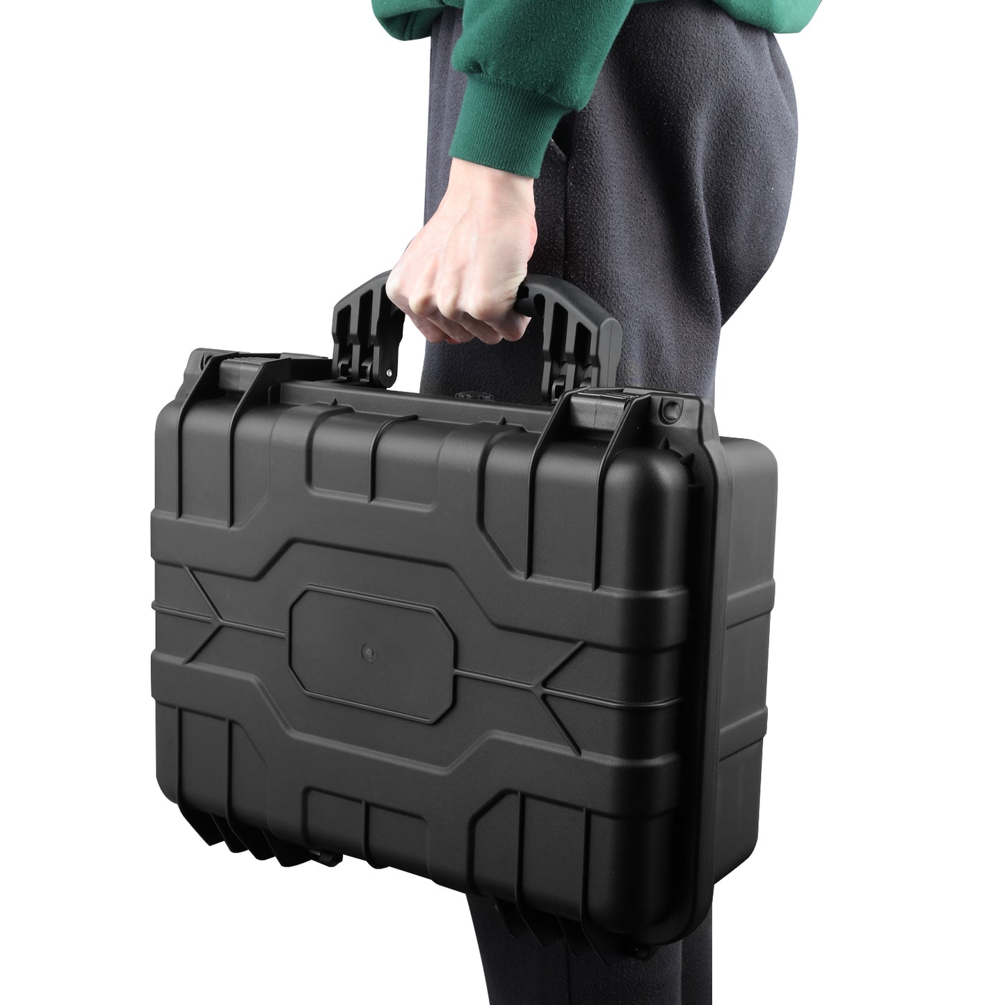 nan CARRYING CASES - 14-3/4" W X 10-1/2" X 5" - POLYPROPYLENE / RUBBER / FOAM - MATTE BLACK