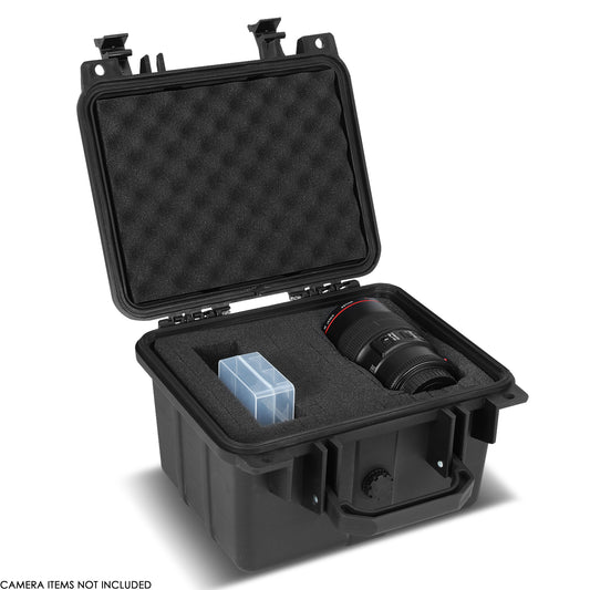 nan CARRYING CASES - 9-1/2" W X 7-1/2" L X 6-3/4" D - POLYPROPYLENE / RUBBER / FOAM - MATTE BLACK