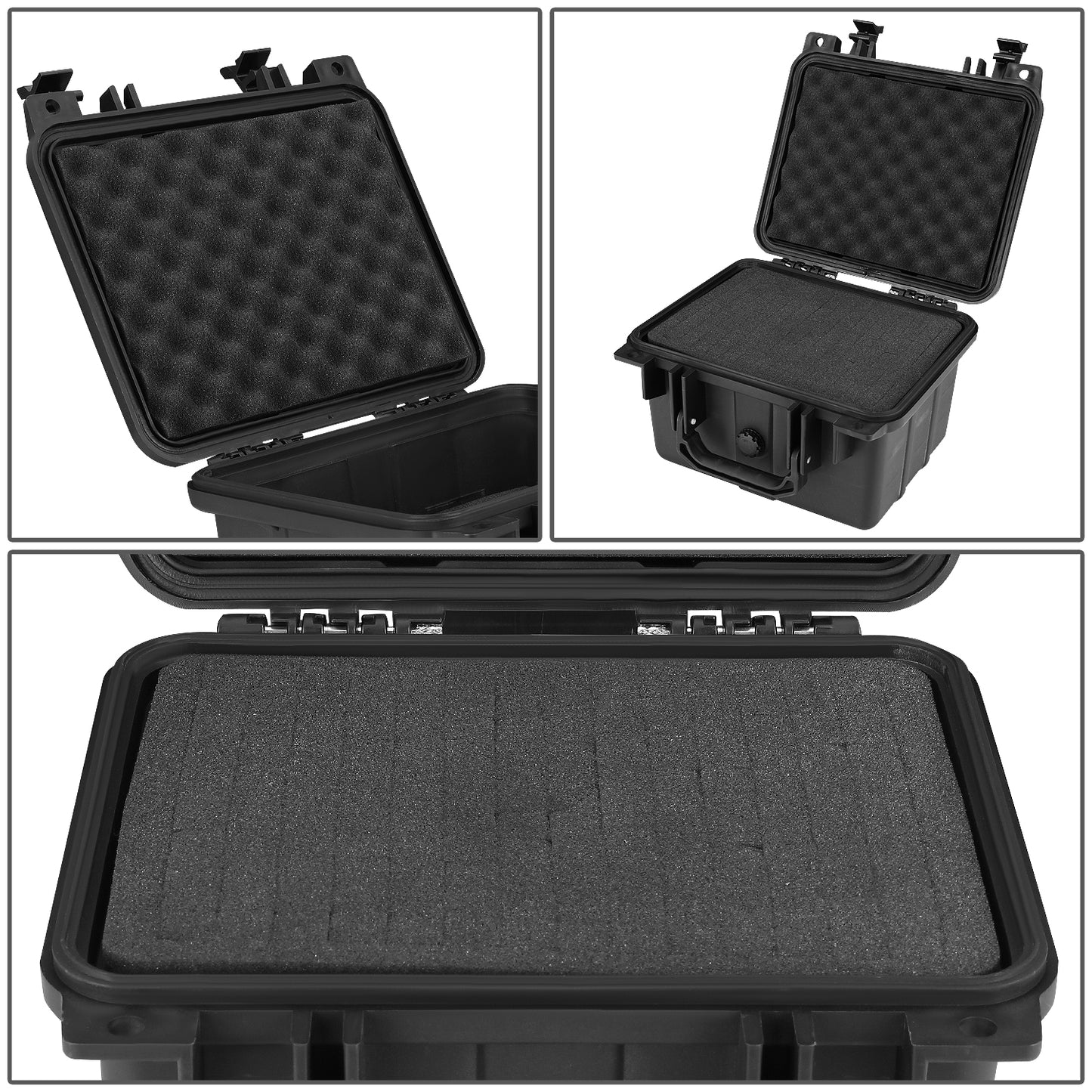 nan CARRYING CASES - 9-1/2" W X 7-1/2" L X 6-3/4" D - POLYPROPYLENE / RUBBER / FOAM - MATTE BLACK